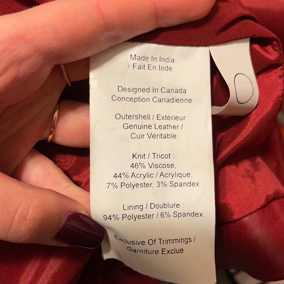 Danier - Genuine red leather jacket - Picture 6 of 6